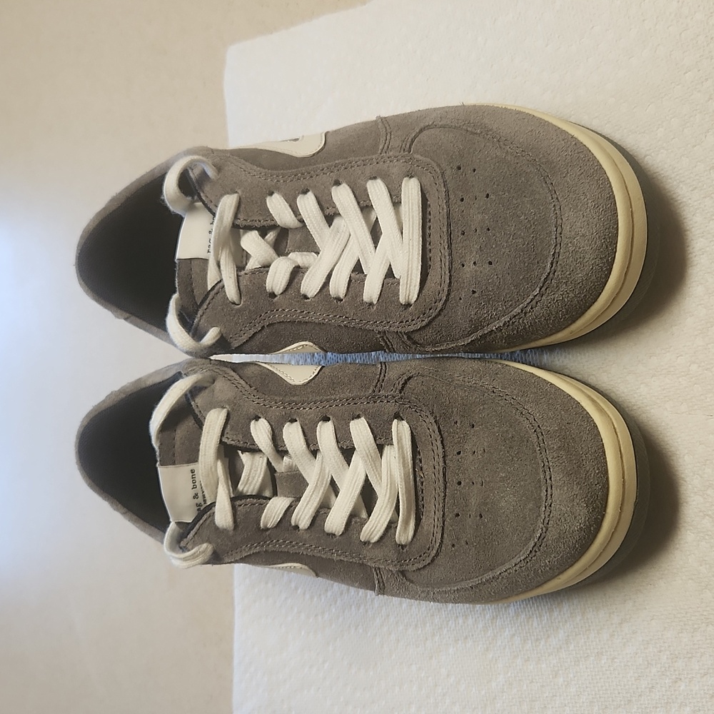 Rag & Bone Gray/White Retro Court Women's Sneakers Size 7.5, EUC